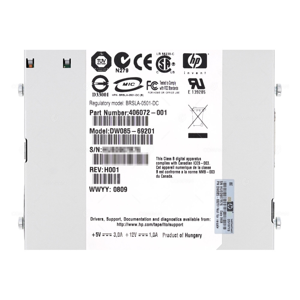 406072-001 HP LTO2 ULTRIUM 448 200GB 400GB INTERNAL TAPE DRIVE